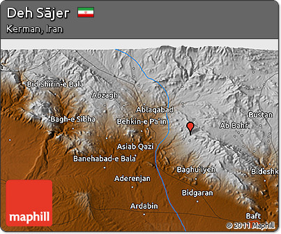 Physical 3D Map of Deh Sājer