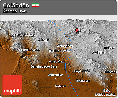 Physical 3D Map of Golābdān