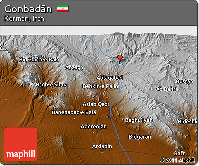 Physical 3D Map of Gonbadān