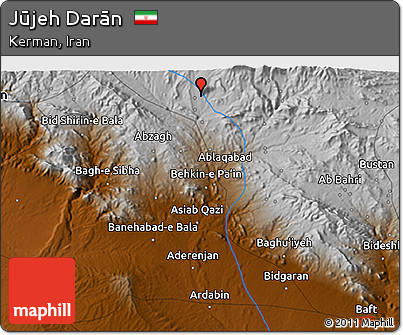 Physical 3D Map of Jūjeh Darān