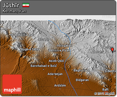 Physical 3D Map of Jūshīr