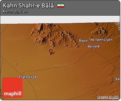 Physical 3D Map of Kahn Shahr-e Bālā
