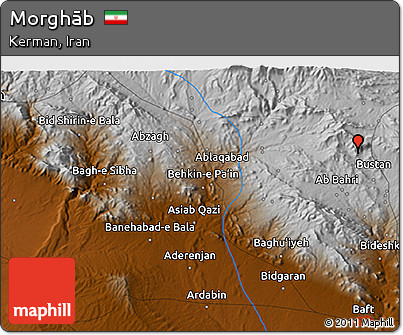 Physical 3D Map of Morghāb