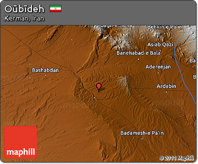 Physical 3D Map of Oūbīdeh