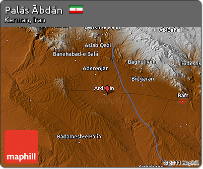 Physical 3D Map of Palās Ābdān
