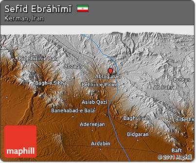 Physical 3D Map of Sefīd Ebrāhīmī