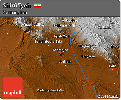 Physical 3D Map of Shīrū'īyeh