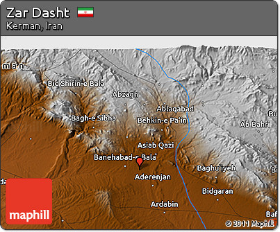 Physical 3D Map of Zar Dasht