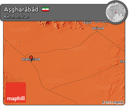 Political 3D Map of Aşgharābād