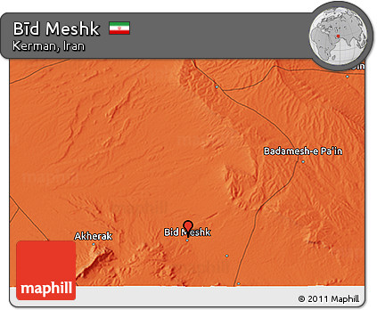 Political 3D Map of Bīd Meshk