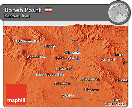 Political 3D Map of Boneh Posht