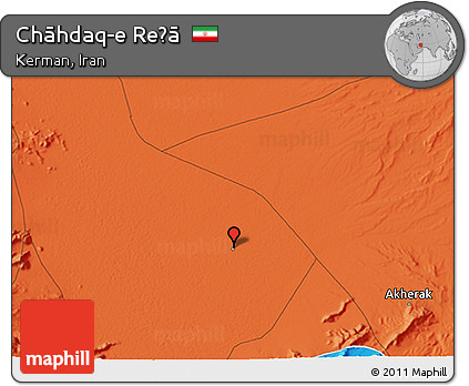 Political 3D Map of Chāhdaq-e Reẕā