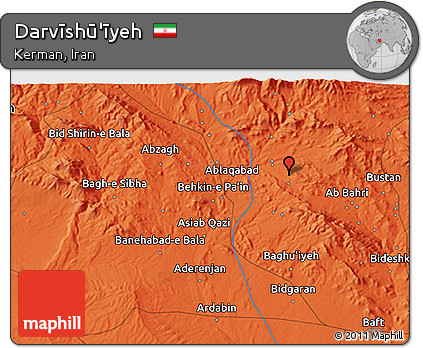 Political 3D Map of Darvīshū'īyeh