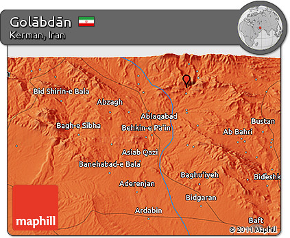 Political 3D Map of Golābdān