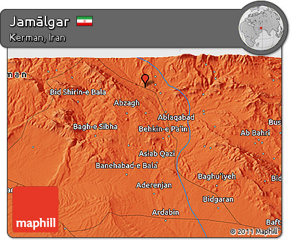 Political 3D Map of Jamālgar