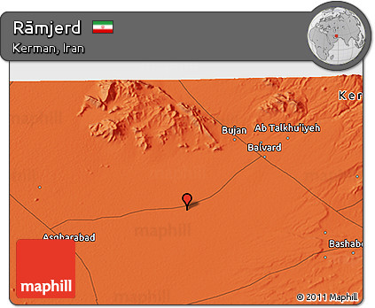 Political 3D Map of Rāmjerd