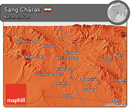 Political 3D Map of Sang Chārak
