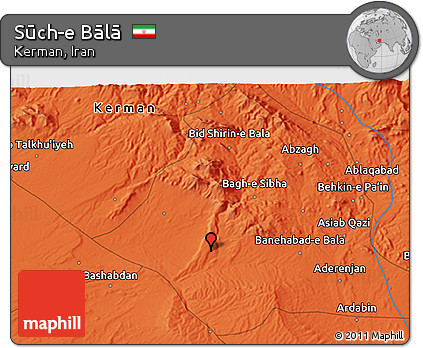 Political 3D Map of Sūch-e Bālā