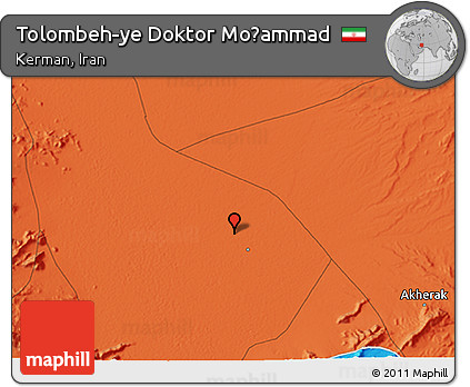 Political 3D Map of Tolombeh-ye Doktor Moḩammad