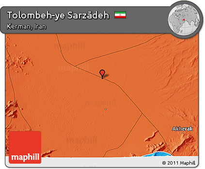 Political 3D Map of Tolombeh-ye Sarzādeh