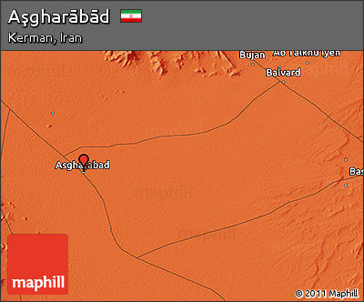 Political 3D Map of Aşgharābād