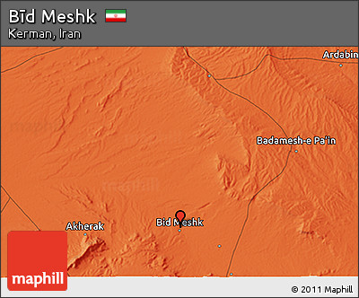 Political 3D Map of Bīd Meshk