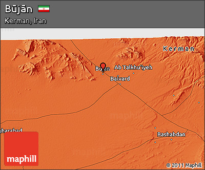 Political 3D Map of Būjān