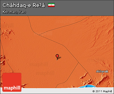Political 3D Map of Chāhdaq-e Reẕā