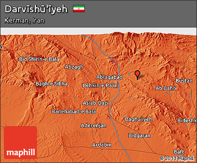 Political 3D Map of Darvīshū'īyeh