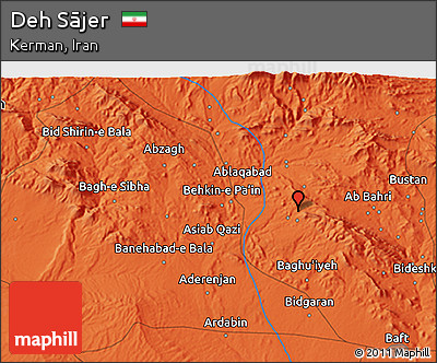 Political 3D Map of Deh Sājer