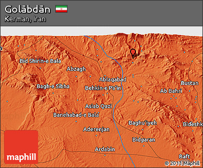Political 3D Map of Golābdān