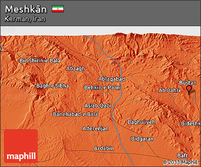 Political 3D Map of Meshkān