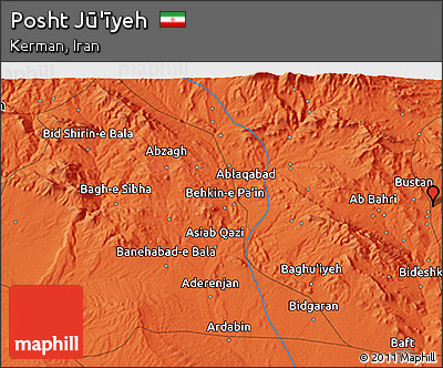 Political 3D Map of Posht Jū'īyeh