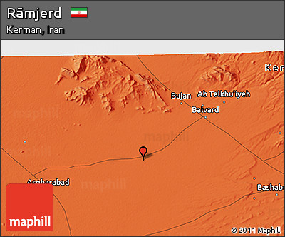 Political 3D Map of Rāmjerd