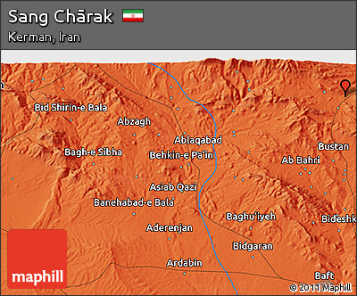 Political 3D Map of Sang Chārak