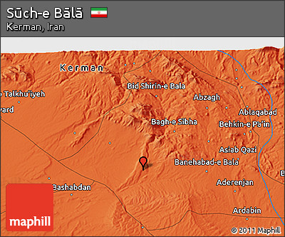 Political 3D Map of Sūch-e Bālā