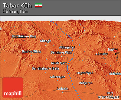 Political 3D Map of Tabar Kūh