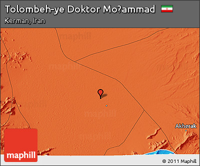 Political 3D Map of Tolombeh-ye Doktor Moḩammad