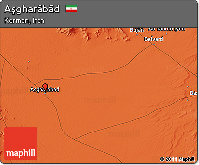 Political 3D Map of Aşgharābād