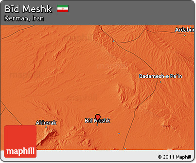 Political 3D Map of Bīd Meshk
