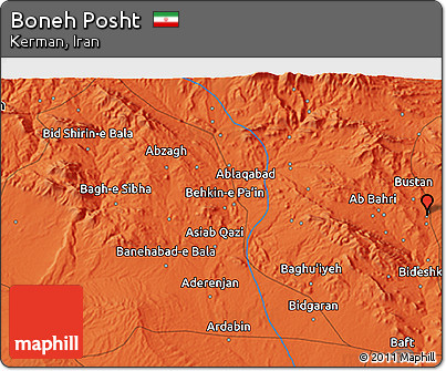 Political 3D Map of Boneh Posht