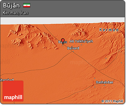 Political 3D Map of Būjān