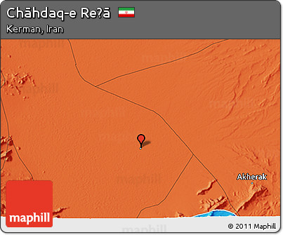 Political 3D Map of Chāhdaq-e Reẕā