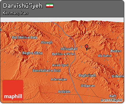Political 3D Map of Darvīshū'īyeh