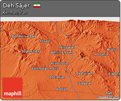 Political 3D Map of Deh Sājer