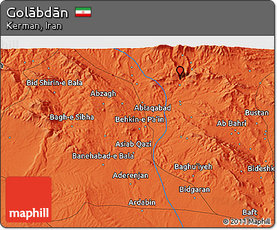 Political 3D Map of Golābdān
