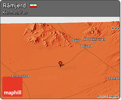 Political 3D Map of Rāmjerd