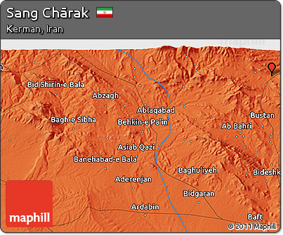 Political 3D Map of Sang Chārak