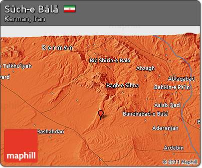 Political 3D Map of Sūch-e Bālā