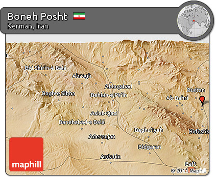 Satellite 3D Map of Boneh Posht